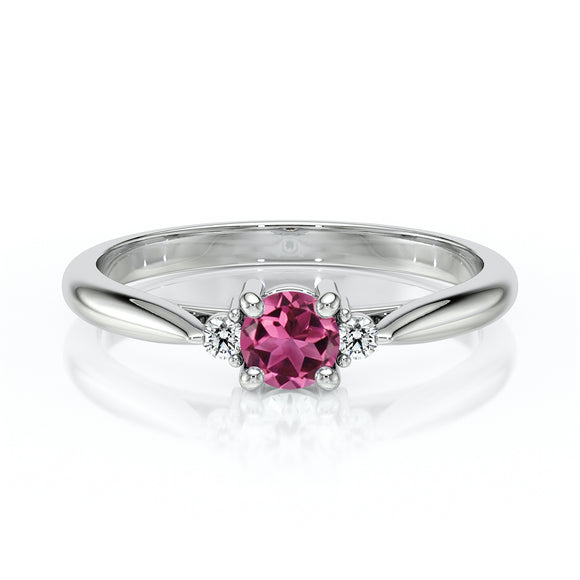 Bague trilogie tourmaline et diamant Coucher de Soleil - 1