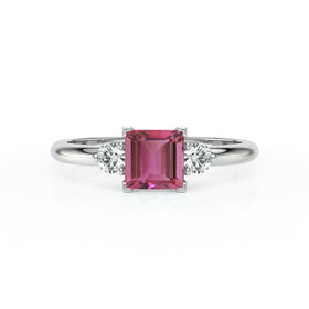 Bague trilogie tourmaline et diamant Coucher de Soleil - 8