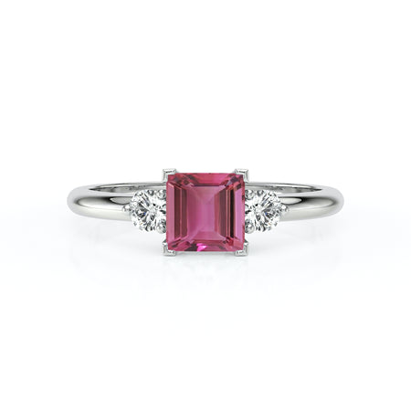 Bague trilogie tourmaline et diamant Coucher de Soleil - 8