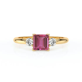 Bague trilogie tourmaline et diamant Coucher de Soleil - 8