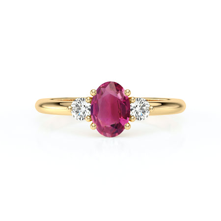 Bague trilogie tourmaline et diamant Coucher de Soleil - 9
