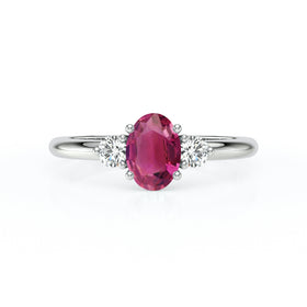 Bague trilogie tourmaline et diamant Coucher de Soleil - 9