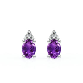 Boucles d'oreilles améthyste diamant Coucher de Soleil - 5