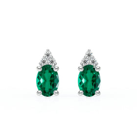 Boucles d'oreilles émeraude diamant Coucher de Soleil - 5
