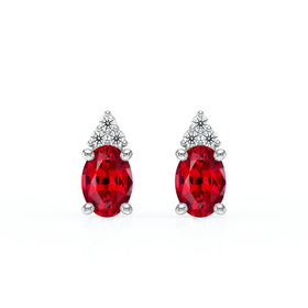 Boucles d'oreilles rubis diamant Coucher de Soleil - 5