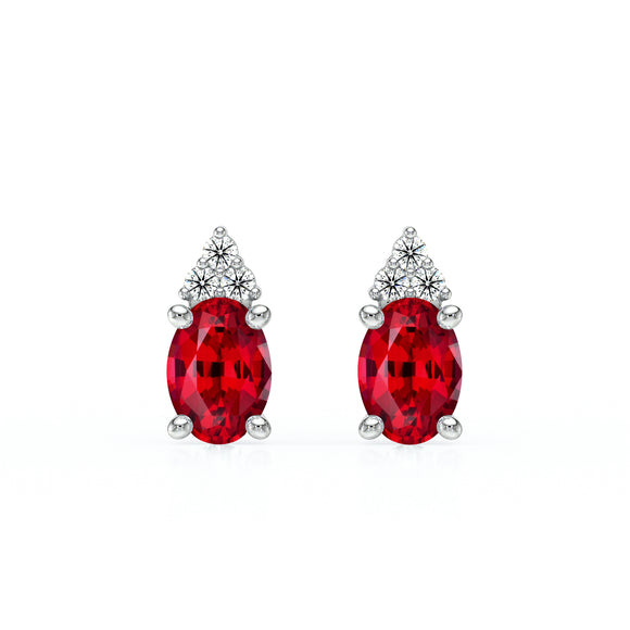 Boucles d'oreilles rubis diamant Coucher de Soleil - 5