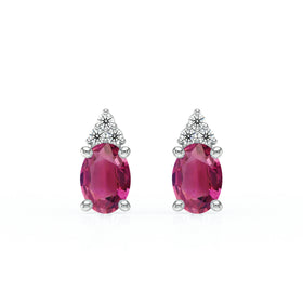 Boucles d'oreilles tourmaline diamant Coucher de Soleil - 5