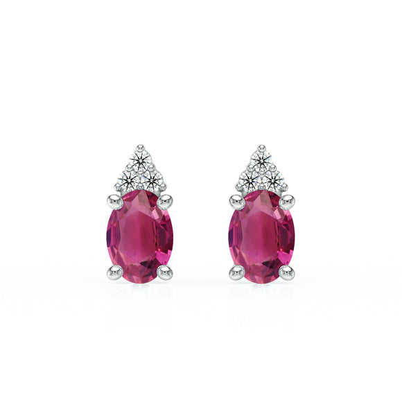 Boucles d'oreilles tourmaline diamant Coucher de Soleil - 5