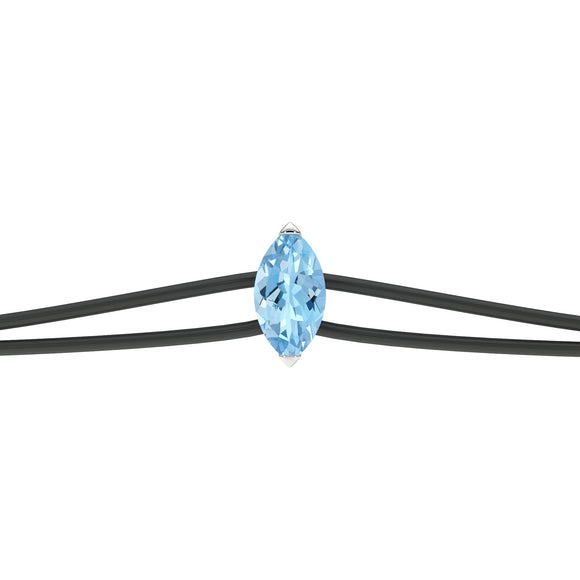 Bracelet cordon aigue-marine Lune de Miel - 2