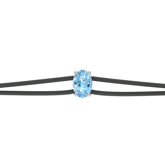 Bracelet cordon aigue-marine Lune de Miel - 5