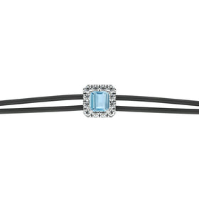 Bracelet cordon aigue-marine entourage diamant Coup de Foudre - 4
