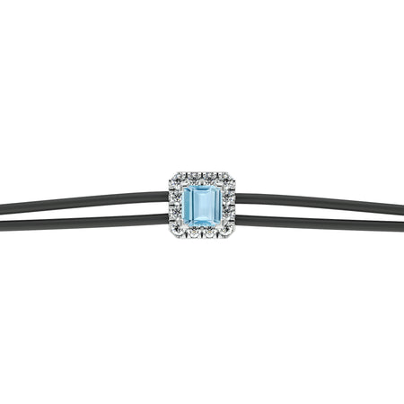 Bracelet cordon aigue-marine entourage diamant Coup de Foudre - 4