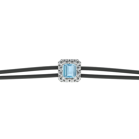 Bracelet cordon aigue-marine entourage diamant Coup de Foudre - 4