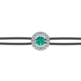 Bracelet cordon entourage émeraude et diamant Promets Moi - 1
