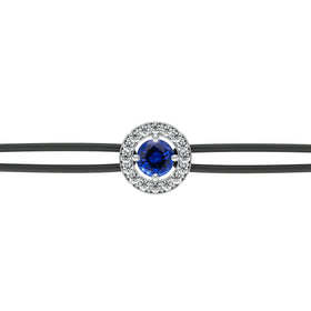 Bracelet cordon entourage saphir et diamant Promets Moi - 1