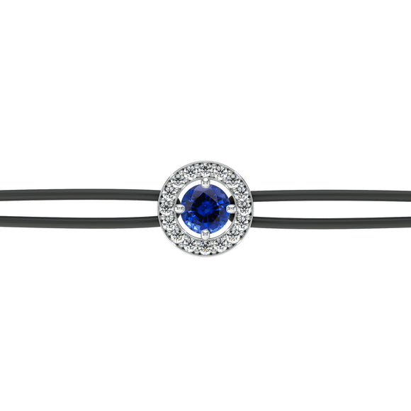 Bracelet cordon entourage saphir et diamant Promets Moi - 1