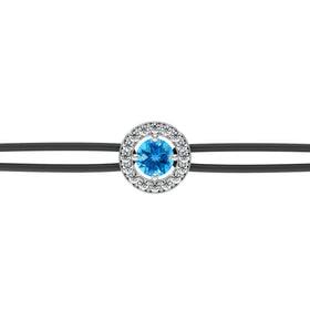 Bracelet cordon entourage topaze et diamant Promets Moi - 1