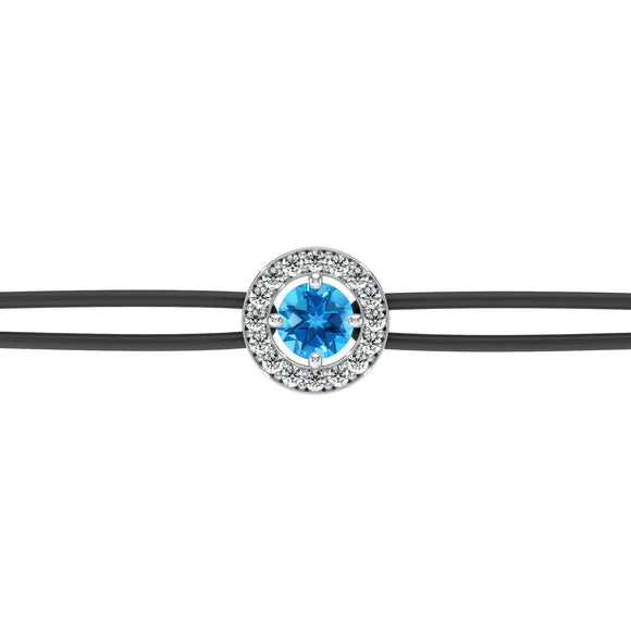 Bracelet cordon entourage topaze et diamant Promets Moi - 1