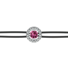 Bracelet cordon entourage tourmaline et diamant Promets Moi - 1