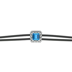 Bracelet cordon topaze entourage diamant Coup de Foudre - 4