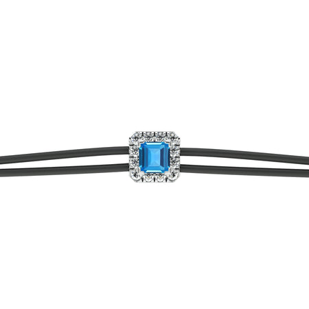 Bracelet cordon topaze entourage diamant Coup de Foudre - 4