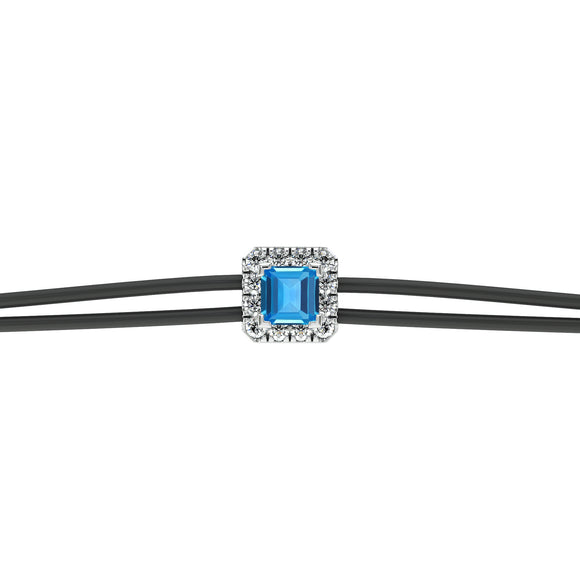 Bracelet cordon topaze entourage diamant Coup de Foudre - 4