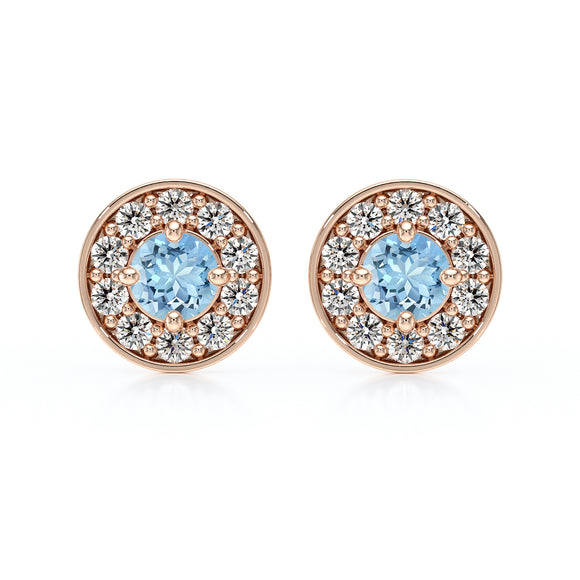 Boucles d’oreilles aigue-marine et diamant Coup de Foudre - 1