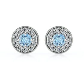 Boucles d’oreilles aigue-marine et diamant Coup de Foudre - 1
