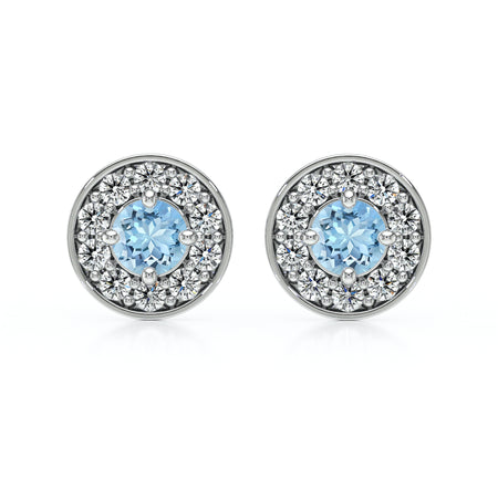 Boucles d’oreilles aigue-marine et diamant Coup de Foudre - 1