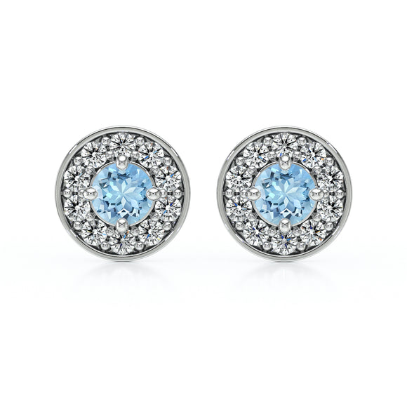 Boucles d’oreilles aigue-marine et diamant Coup de Foudre - 1