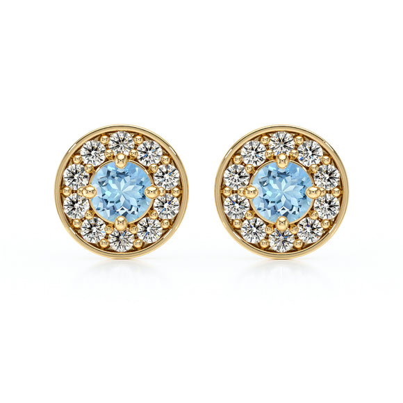 Boucles d’oreilles aigue-marine et diamant Coup de Foudre - 1