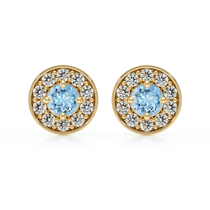 Boucles d’oreilles aigue-marine et diamant Coup de Foudre - 1