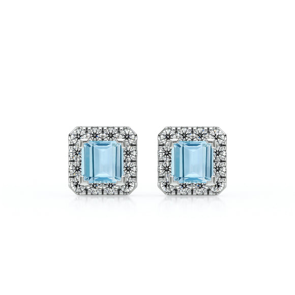 Boucles d’oreilles aigue-marine et diamant Coup de Foudre - 6