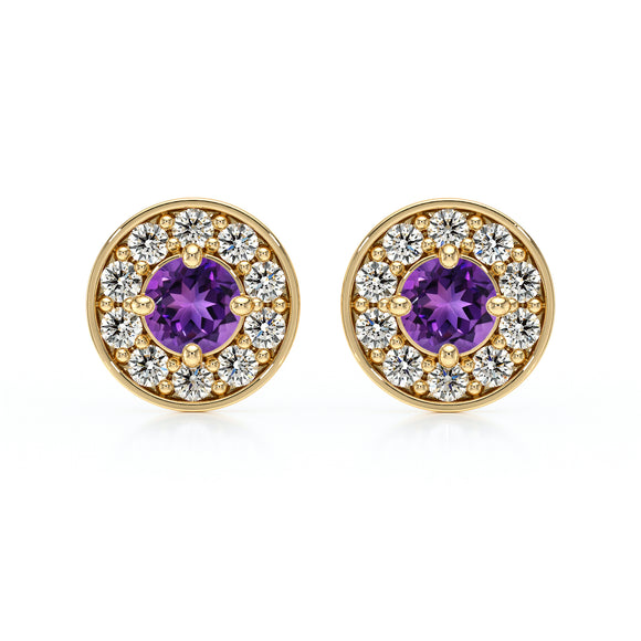 Boucles d’oreilles améthyste et diamant Coup de Foudre - 1