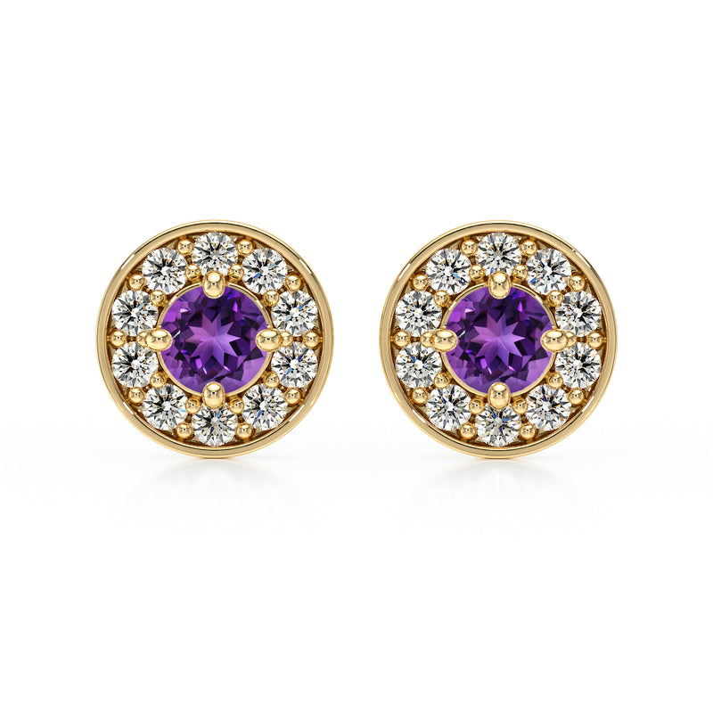 Boucles d’oreilles améthyste et diamant Coup de Foudre - 1