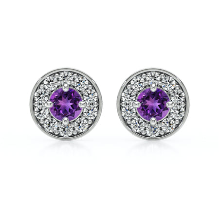 Boucles d’oreilles améthyste et diamant Coup de Foudre - 1