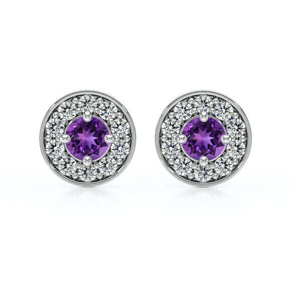 Boucles d’oreilles améthyste et diamant Coup de Foudre - 1