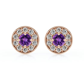 Boucles d’oreilles améthyste et diamant Coup de Foudre - 1