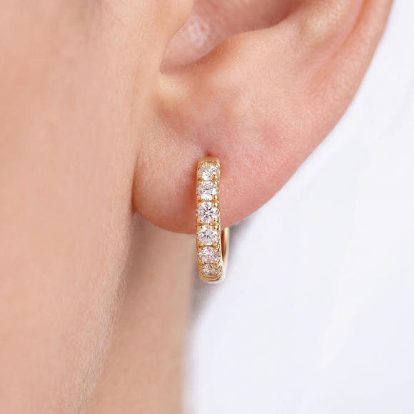 Boucles d’oreilles créoles diamant - 1