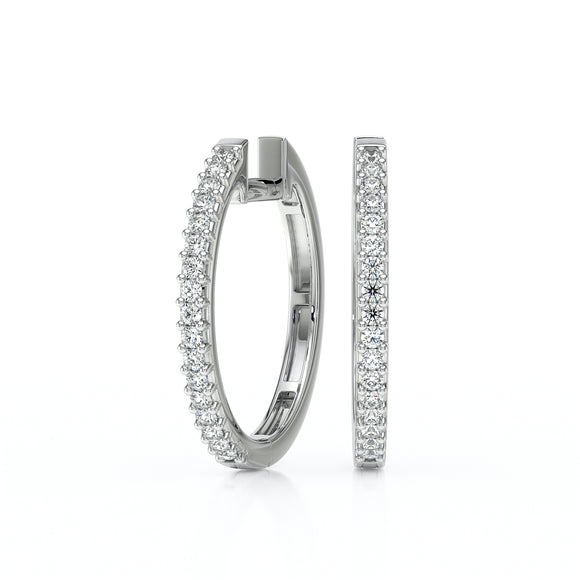 Boucles d’oreilles créoles diamant - 3
