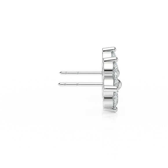 Boucles d'oreilles diamant Floral - 1