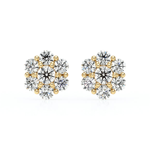 Boucles d’oreilles diamant Florale - 1