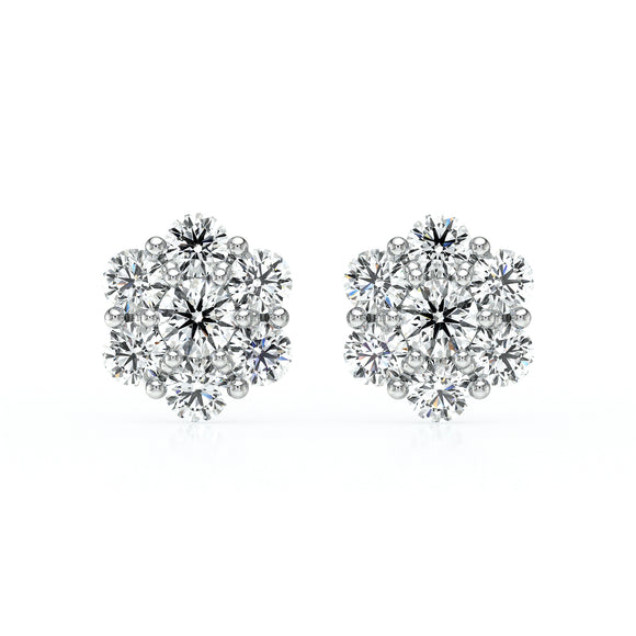 Boucles d’oreilles diamant Florale - 1