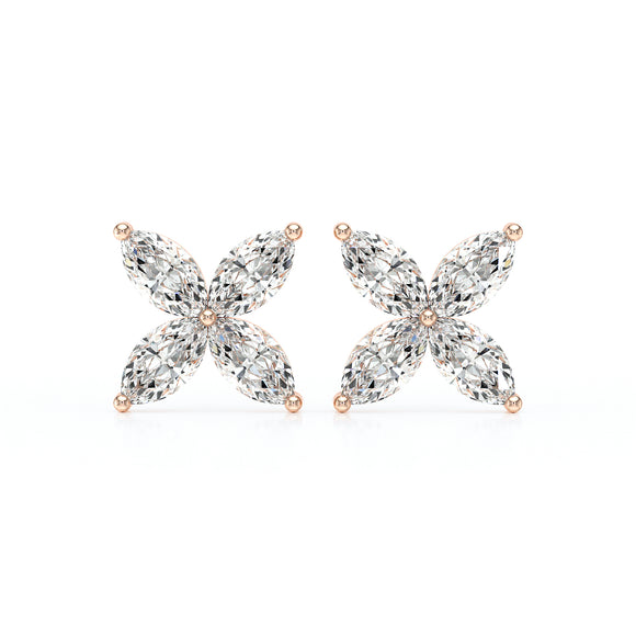 Boucles d'oreilles diamant Florale - 3