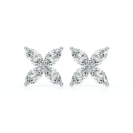 Boucles d'oreilles diamant Florale - 3