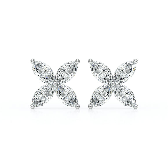 Boucles d'oreilles diamant Florale - 3