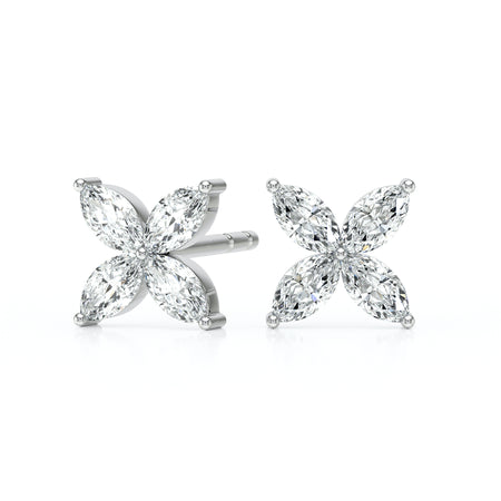Boucles d'oreilles diamant Florale - 3