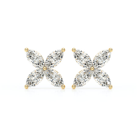 Boucles d'oreilles diamant Florale - 3