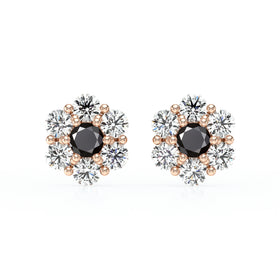 Boucles d’oreilles diamant noir Florale - 1