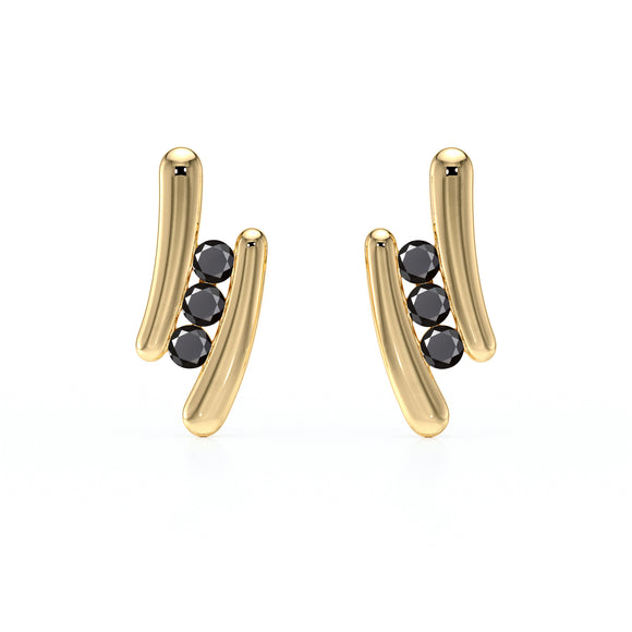 Boucles d’oreilles diamant noir Premier Pas - 1